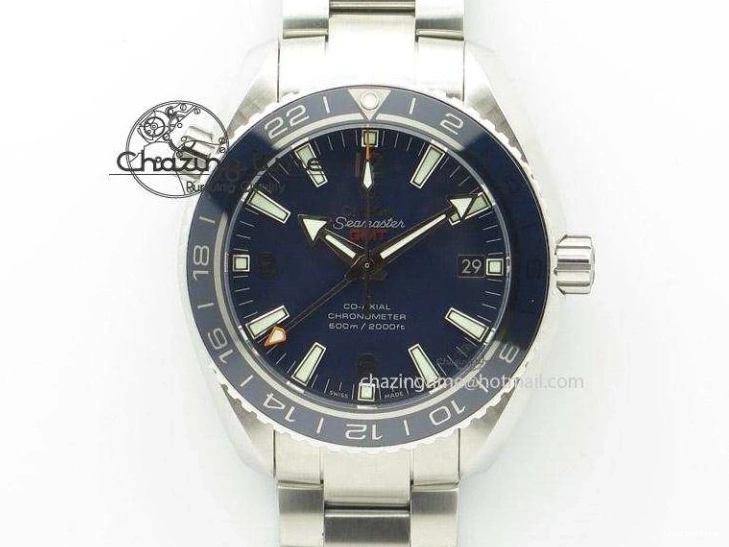 0320 FlexibleFit Seamaster Professional Chrono SS RG Blue Ceramic Blue Dial On SS RG Bracelet A 8211